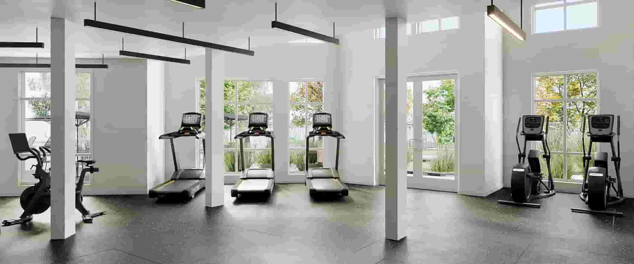 View of High-End Fitness Center at 805 Riverfront